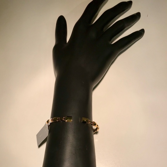 🎁 NWT $225 MICHAEL KORS Mercer Link 14K Gold Cuff - Picture 8 of 8